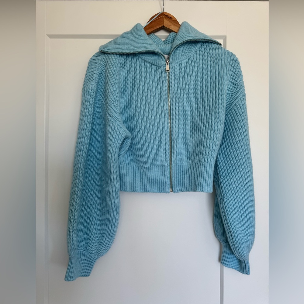 Zara baby blue zip sweater